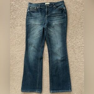 Earl Jeans Women’s Dark Blue Flare Women's Jeans with rhinestones size 10